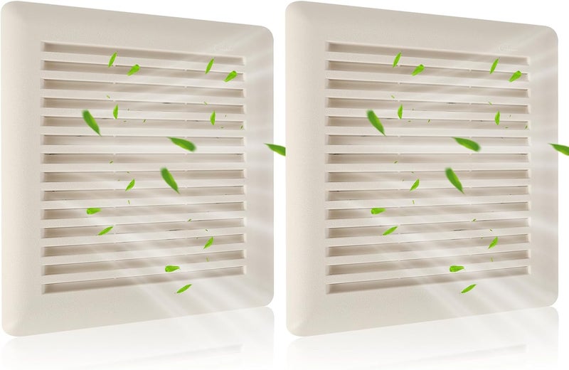 Calvana (2-Pack) C350GN Bathroom Fan Cover with Springs, 8-3/4" x 9-1/8" Exhaust Fan Replacement Grille, Compatible with Broan-NuTone, Fits Models 690 693 VC305C3N VC307C2N, 695 and 696N, White - Image 1